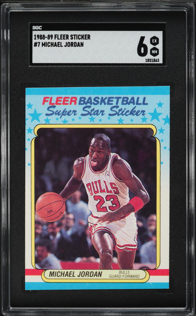 1988 Fleer Sticker Michael Jordan #7 SGC 6 EXMT