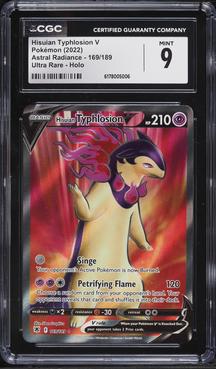 2022 Pokemon Sword & Shield Astral Radiance Full Art Hisuian Typhlosion V #169 CGC 9 MINT