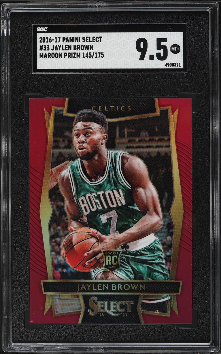 2016 Select Maroon Prizm Jaylen Brown ROOKIE /175 #33 SGC 9.5 MINT+