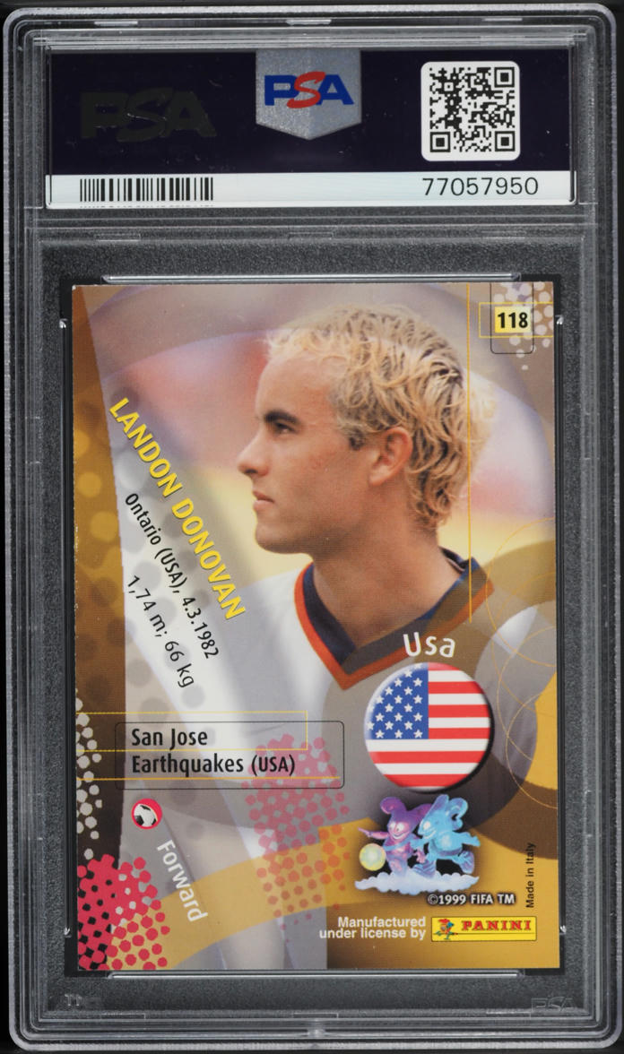 2002 Panini World Cup Korea Japan Landon Donovan ROOKIE #118 PSA 7 NRMT