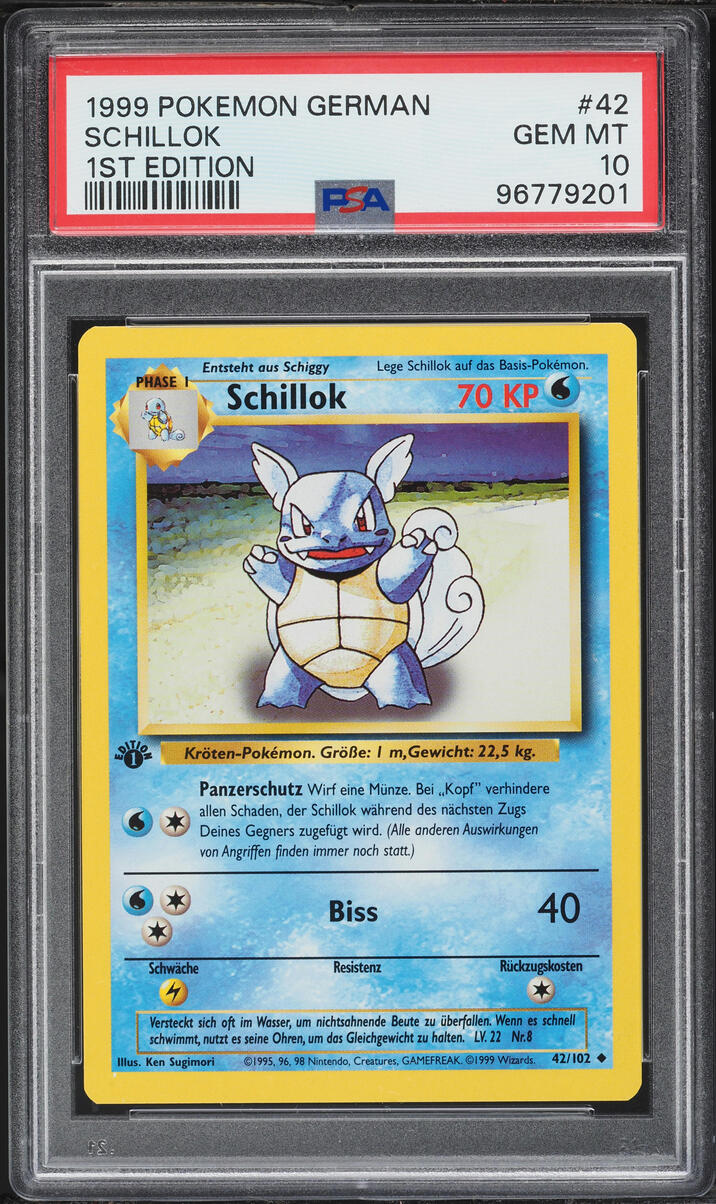 1999 Pokemon German Base Set 1st Edition Wartortle #42 PSA 10 GEM MINT