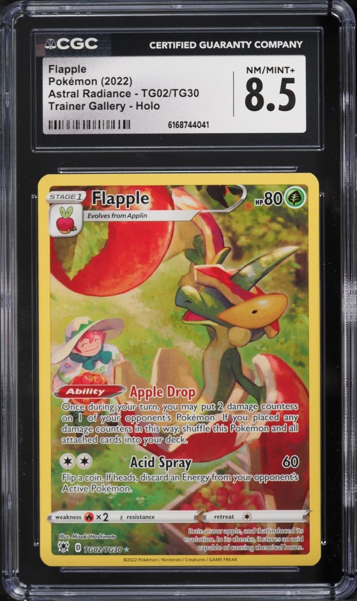 2022 Pokemon Sword & Shield Astral Radiance Full Art Flapple #TG02 CGC 8.5 NM-MT+