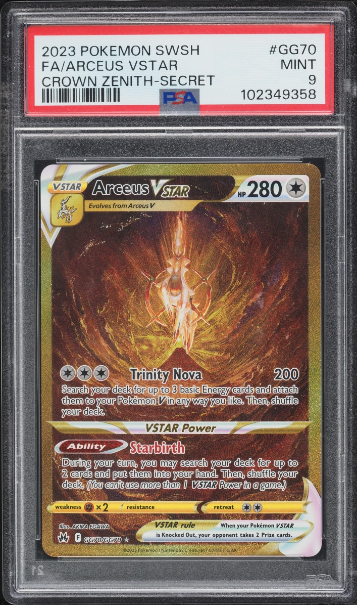 2023 Pokemon Sword & Shield Crown Zenith Full Art Arceus VSTAR #GG70 PSA 9 MINT
