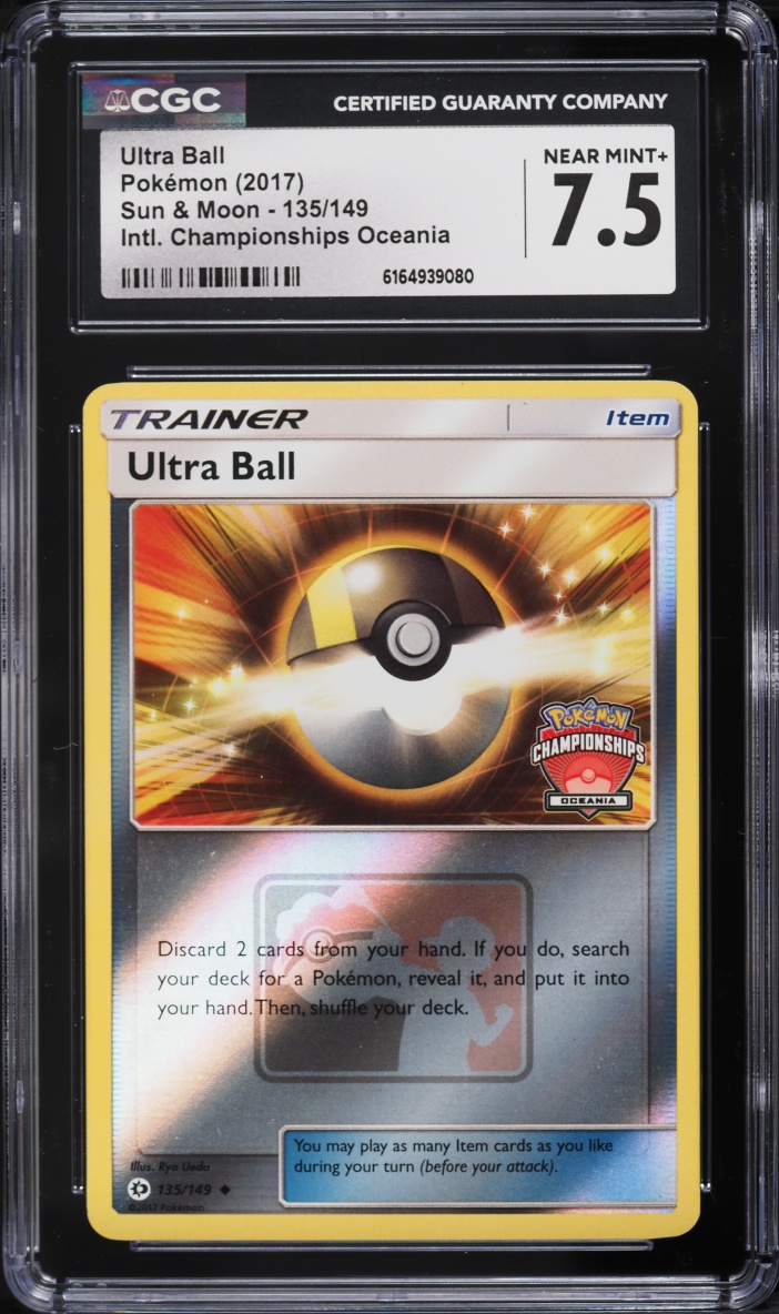2017 Pokemon Sun & Moon International Championships Oceania Ultra Ball #135 CGC 7.5 NRMT+