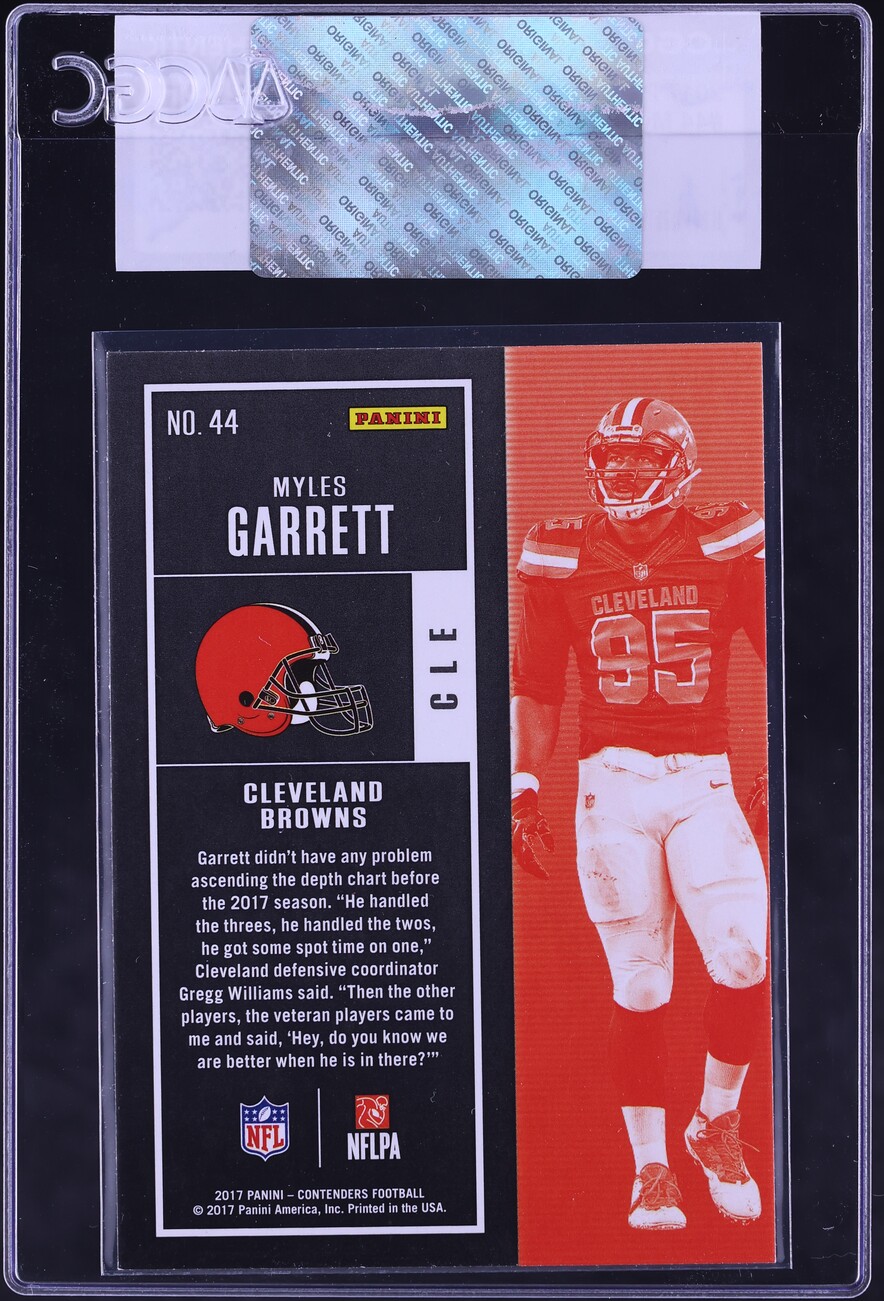 2017 Panini Contenders Myles Garrett ROOKIE #44 CGC AUTH