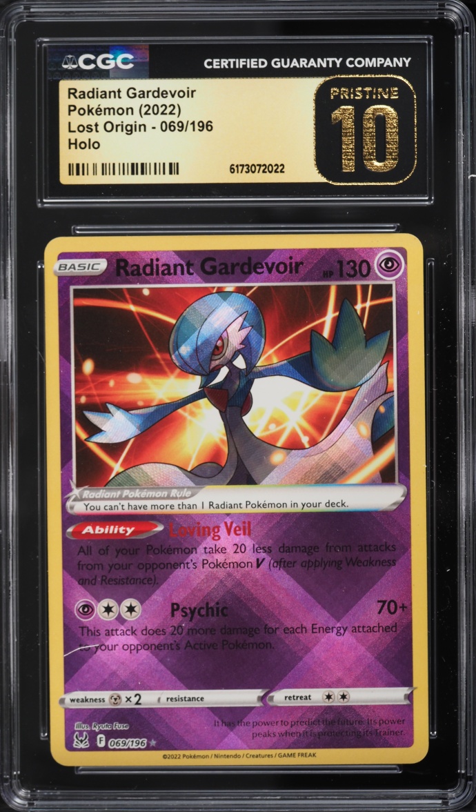 2022 Pokemon Sword & Shield Lost Origin Holo Radiant Gardevoir #69 CGC 10 Pristine