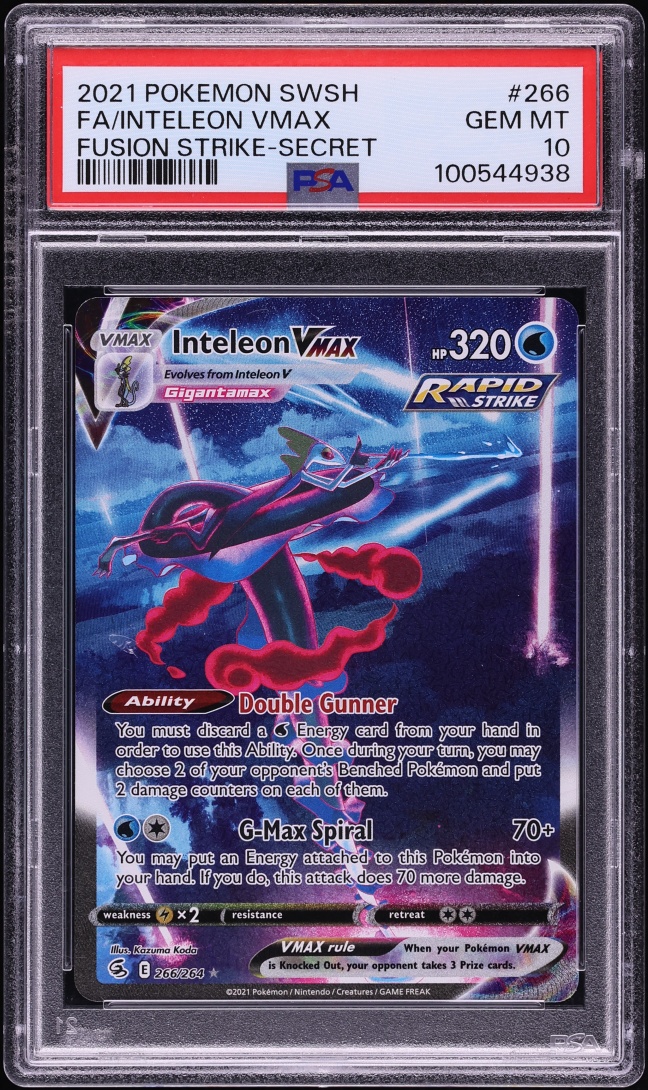 2021 Pokemon Sword & Shield Fusion Strike Alt Art Inteleon VMAX #266 PSA 10 GEM MINT