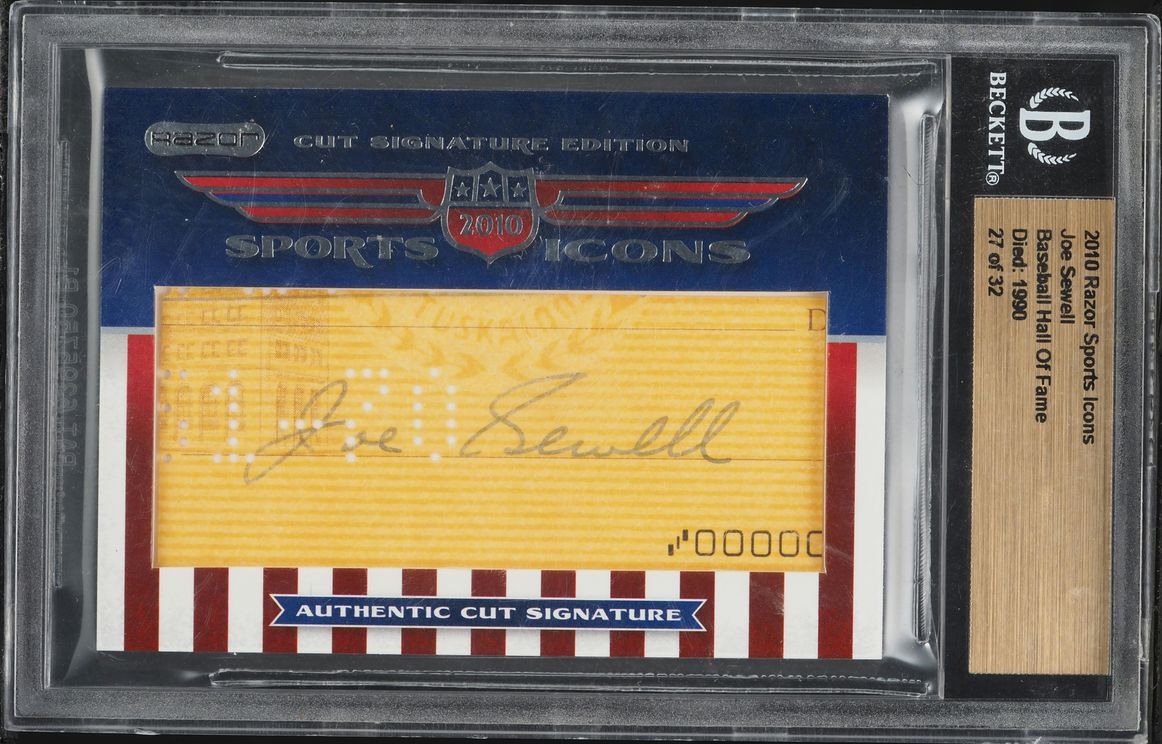 2010 Razor Sports Icons Cut Signature Edition Joe Sewell AUTO BGS AUTH