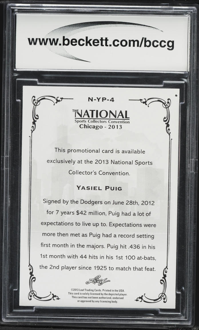 2013 Leaf National Convention Yasiel Puig #NAYP4 BCCG 10