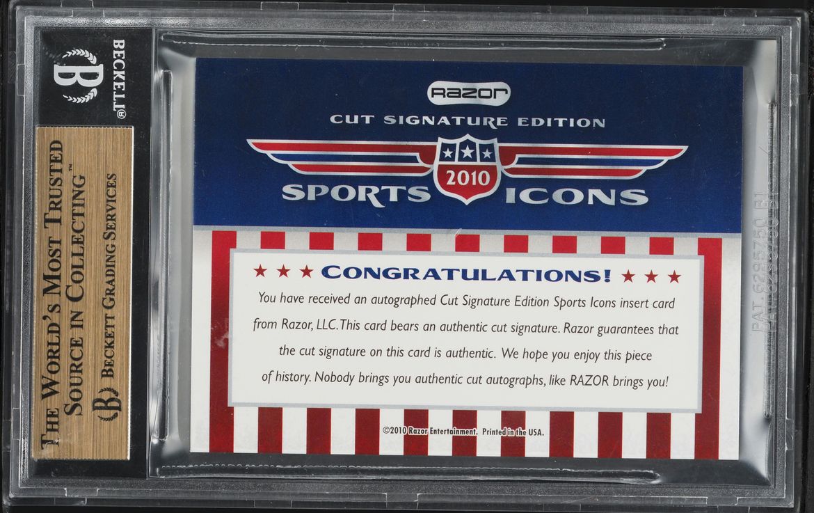 2010 Razor Sports Icons Cut Signature Edition Joe Sewell AUTO BGS AUTH