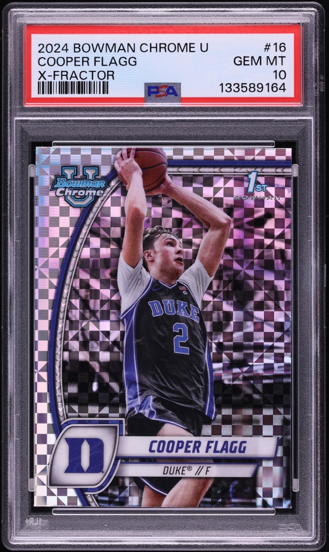 2024 Bowman Chrome University Xfractor Cooper Flagg ROOKIE #16 PSA 10 GEM MINT