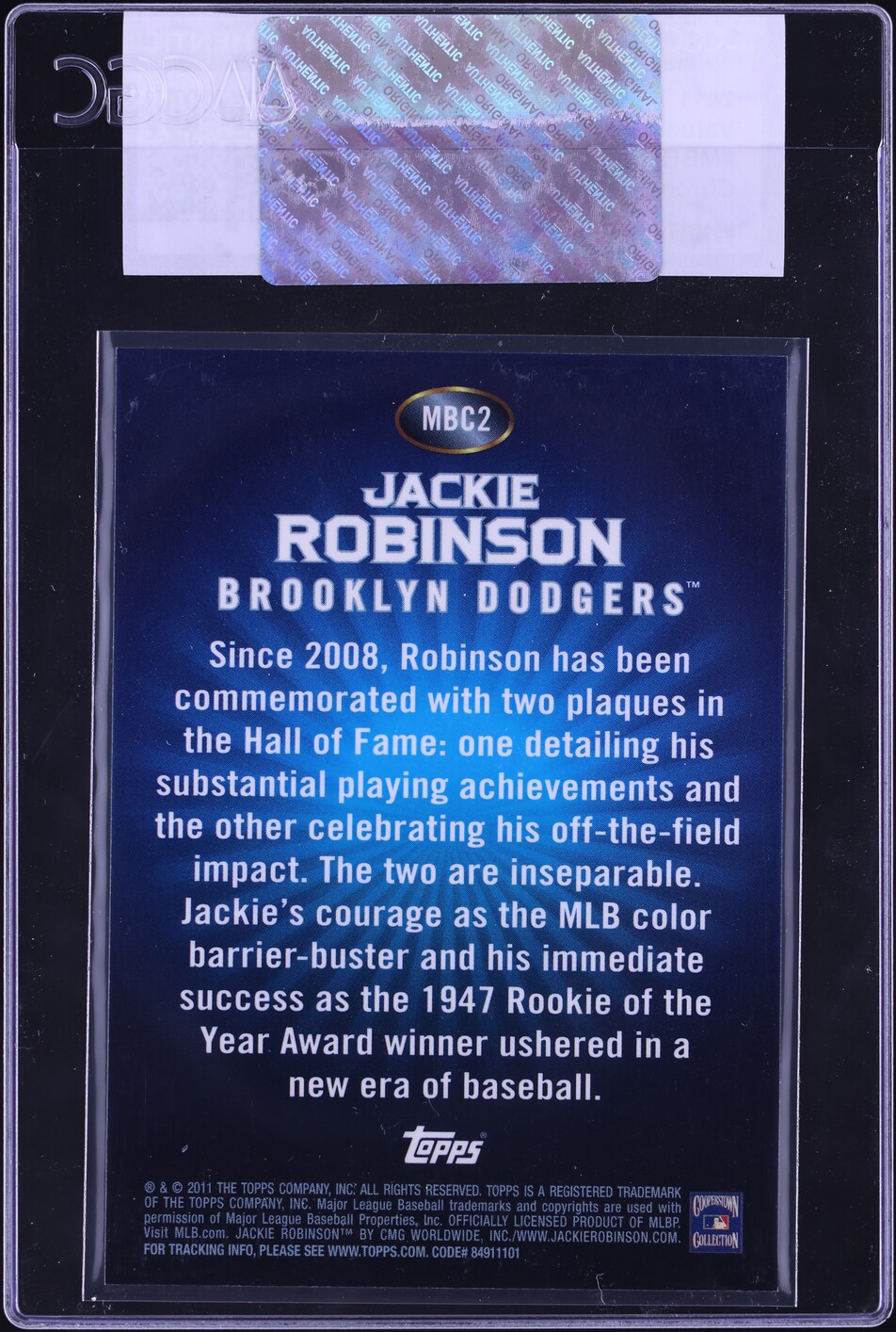 2011 Topps Chrome Value Box Refractor Jackie Robinson #MBC2 CGC AUTH