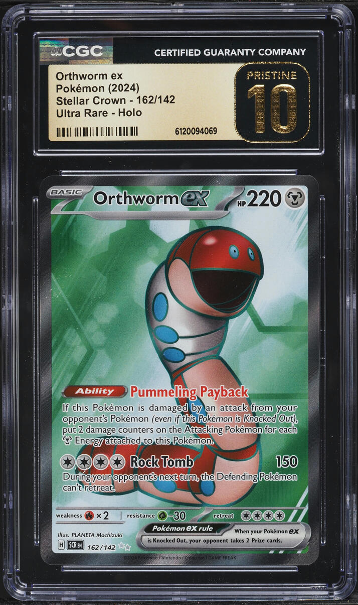 2024 Pokemon Scarlet & Violet Stellar Crown Full Art Orthworm ex #162 CGC 10 PRISTINE