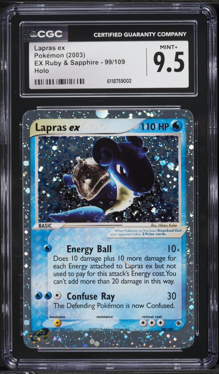 2003 Pokemon EX Ruby & Sapphire Holo Lapras ex #99 CGC 9.5 MINT+
