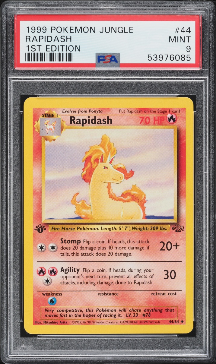 1999 Pokemon Jungle 1st Edition Rapidash #44 PSA 9 MINT