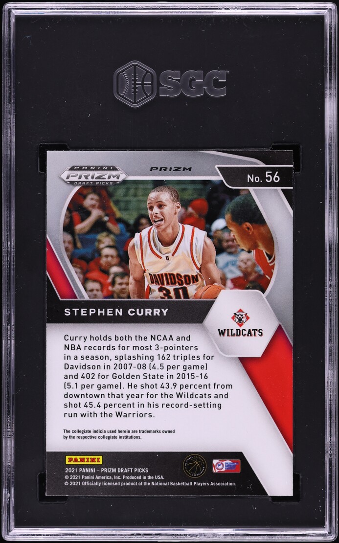 2021 Panini Prizm Draft Picks Green Stephen Curry #56 SGC 10 GEM MINT