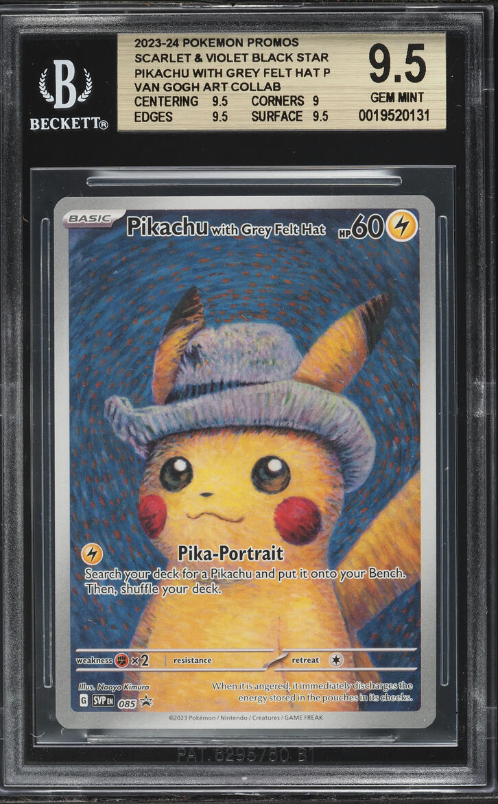 2023 Pokemon Scarlet & Violet Promo Van Gogh Pikachu With Grey Felt Hat #85 BGS 9.5 GEM MINT