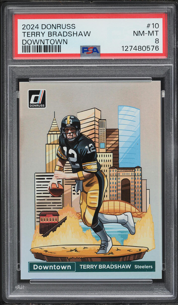 2024 Donruss Downtown Terry Bradshaw #10 PSA 8 NM-MT
