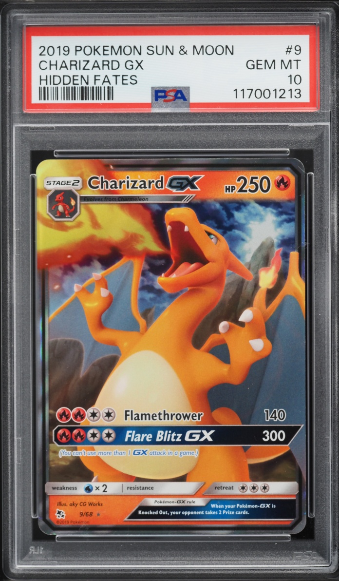 2019 Pokemon Sun & Moon Hidden Fates Holo Charizard GX #9 PSA 10 GEM MINT