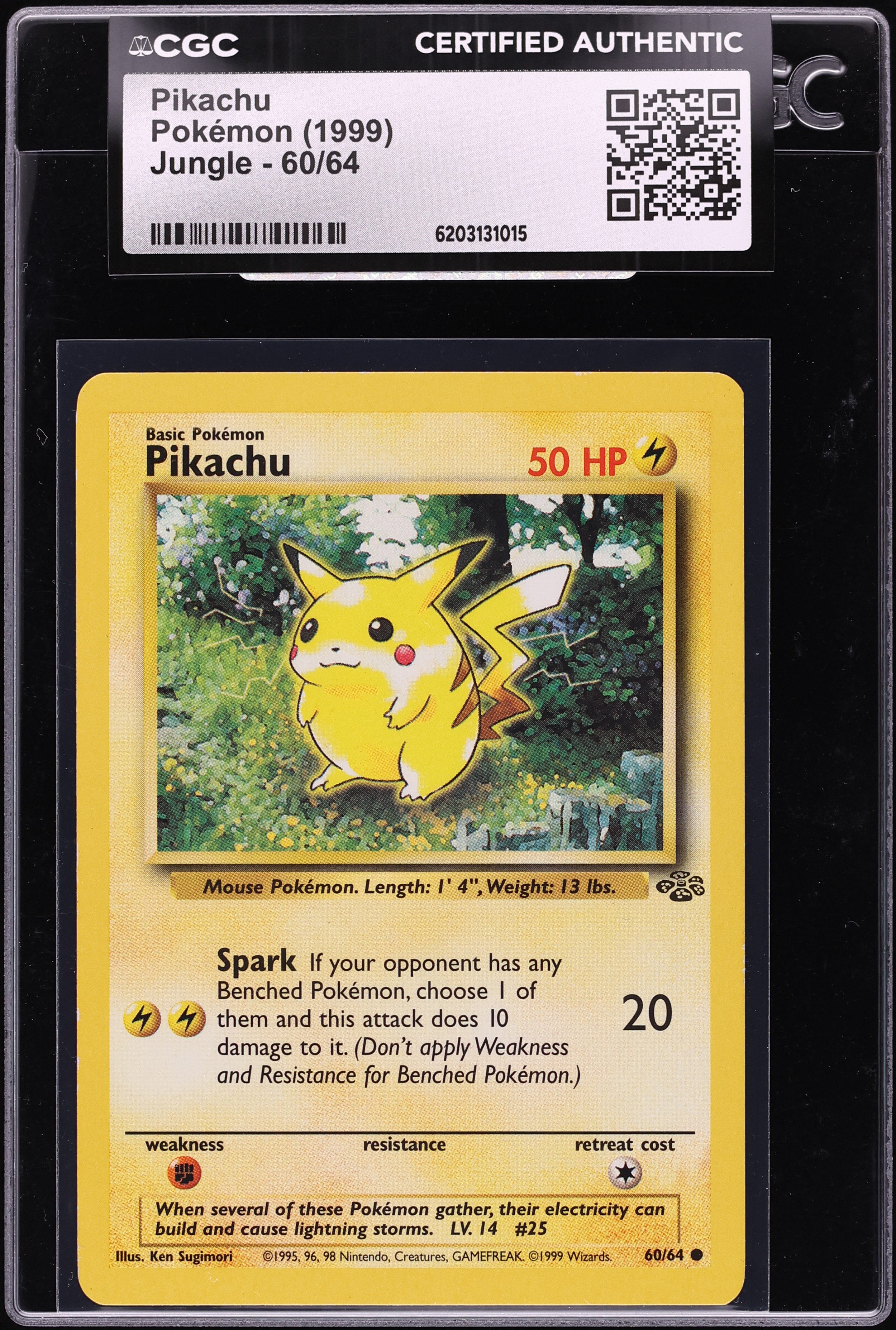 1999 Pokemon Jungle Pikachu #60 CGC AUTH
