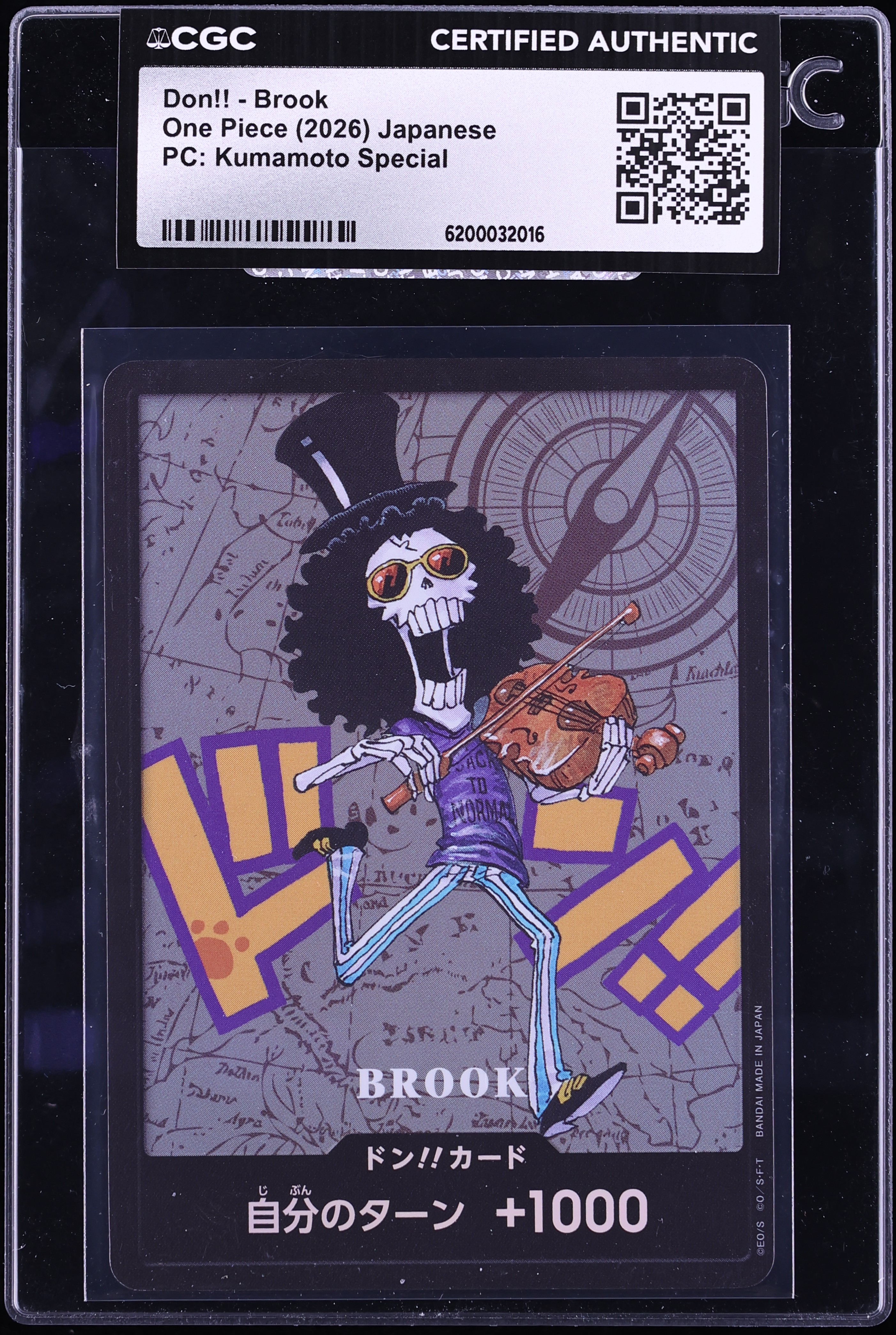 2026 One Piece Japanese Premium Collection Kumamoto Special Don!! Brook CGC AUTH