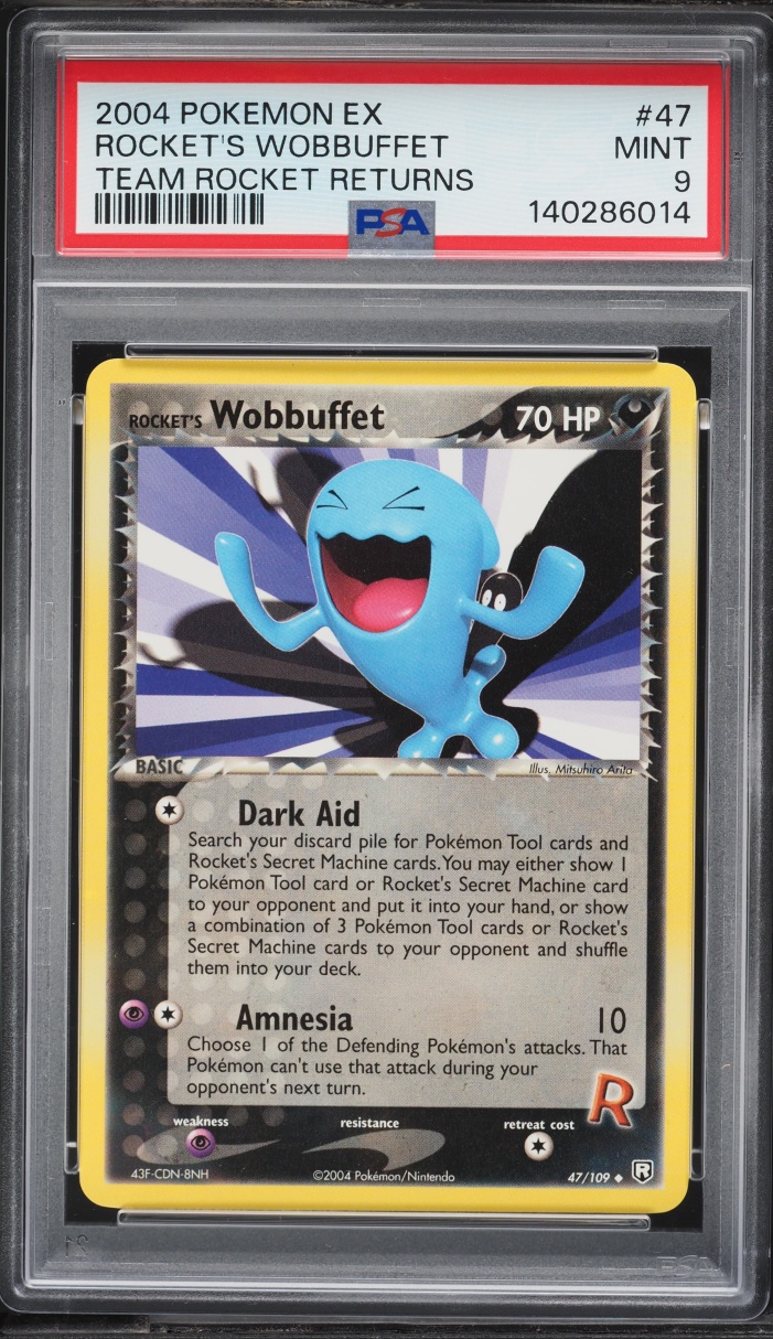 2004 Pokemon EX Team Rocket Returns Rocket's Wobbuffet #47 PSA 9 MINT