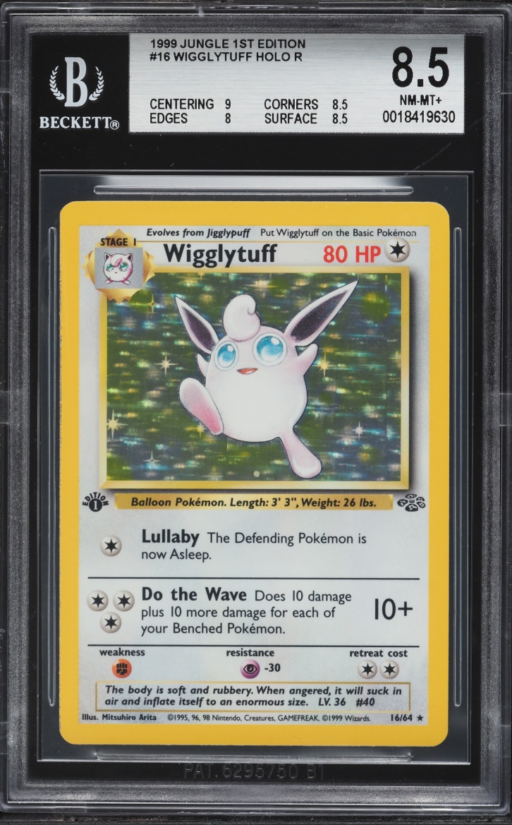 1999 Pokemon Jungle 1st Edition Holo Wigglytuff  #16 BGS 8.5 NM-MT+