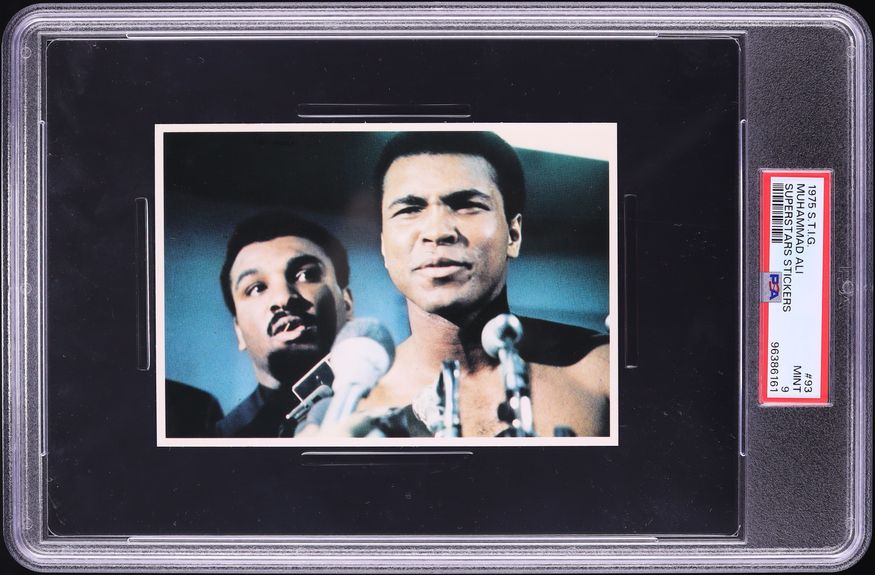 1975 S.T.I.G. Superstars Stickers Muhammad Ali #93 PSA 9 MINT on ...