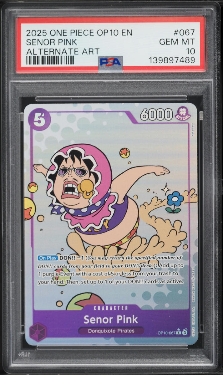 2025 One Piece Royal Blood Alt Art Senor Pink #067 PSA 10 GEM MINT