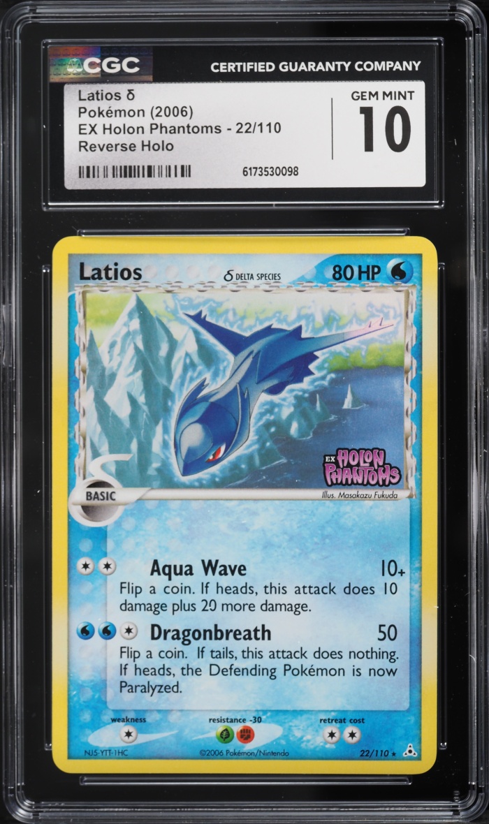 2006 Pokemon EX Holon Phantoms Reverse Holo Latios #22 CGC 10 GEM MINT