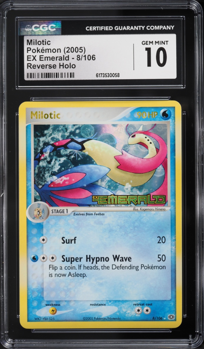 2005 Pokemon EX Emerald Reverse Holo Milotic #8 CGC 10 GEM MINT