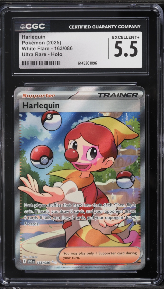 2025 Pokemon Scarlet & Violet White Flare Full Art Harlequin #163 CGC 5.5 EX+