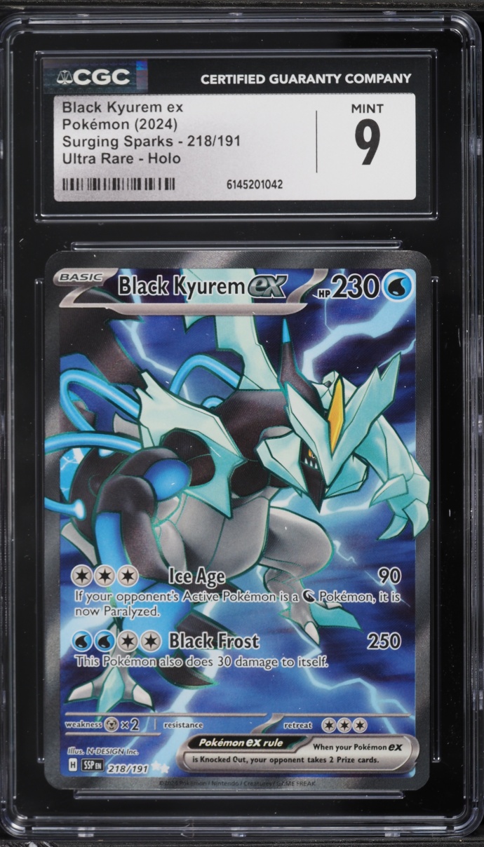 2024 Pokemon Scarlet & Violet Surging Sparks Full Art Black Kyurem ex #218 CGC 9 MINT