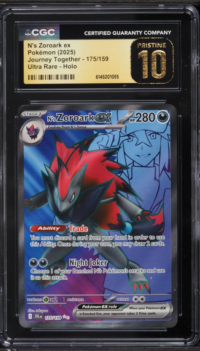 2025 Pokemon Scarlet & Violet Journey Together Full Art N's Zoroark Ex #175 CGC 10 PRISTINE