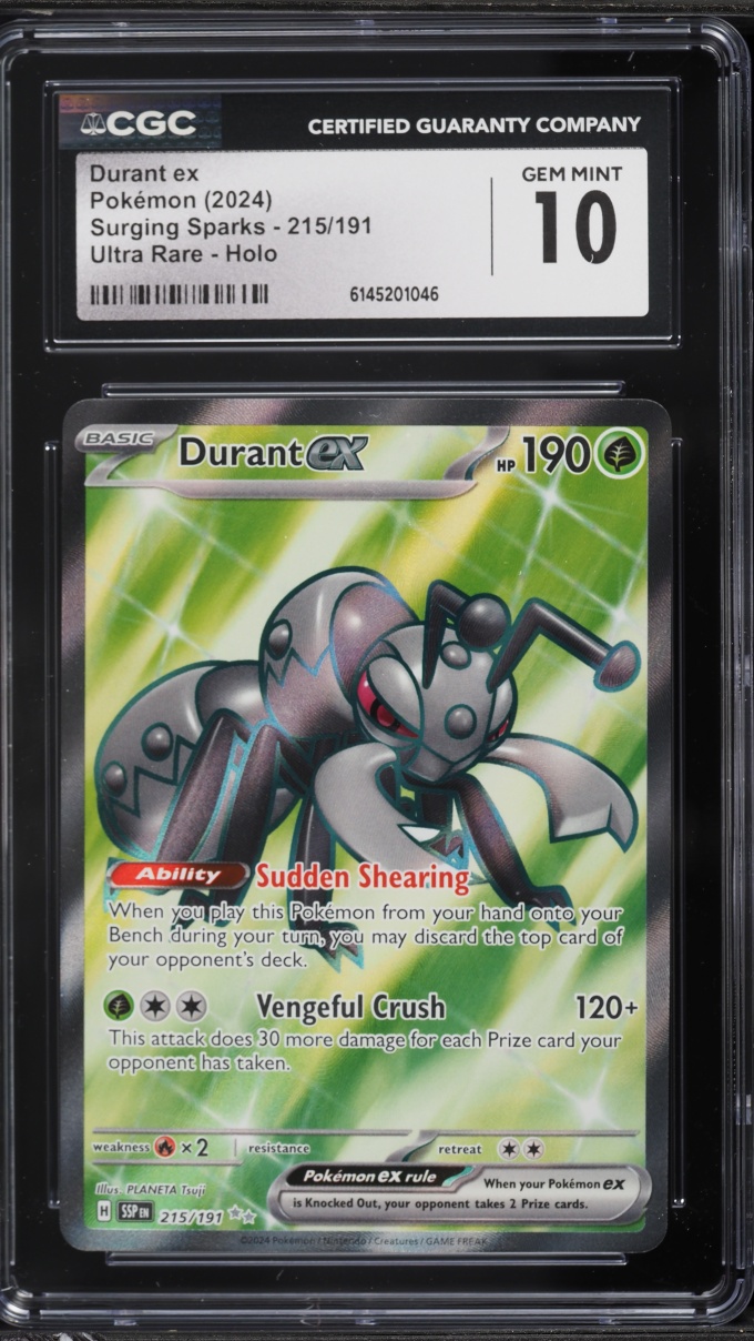 2024 Pokemon Scarlet & Violet Surging Sparks Full Art Durant ex #215 CGC 10 GEM MINT