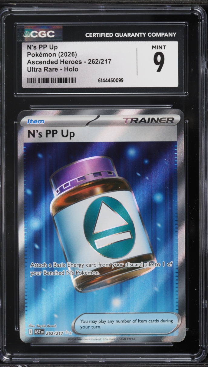 2026 Pokemon Mega Evolution Ascended Heroes Full Art N's PP Up #262 CGC 9 MINT