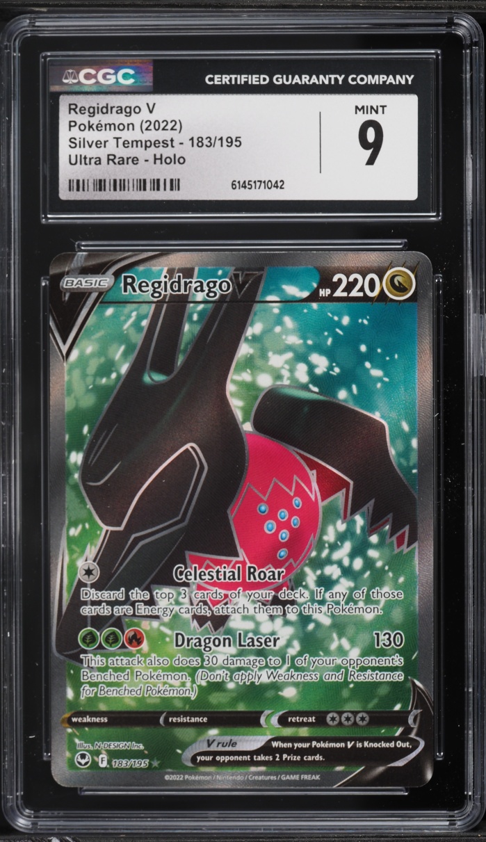 2022 Pokemon Sword & Shield Silver Tempest Full Art Regidrago V #183 CGC 9 MINT