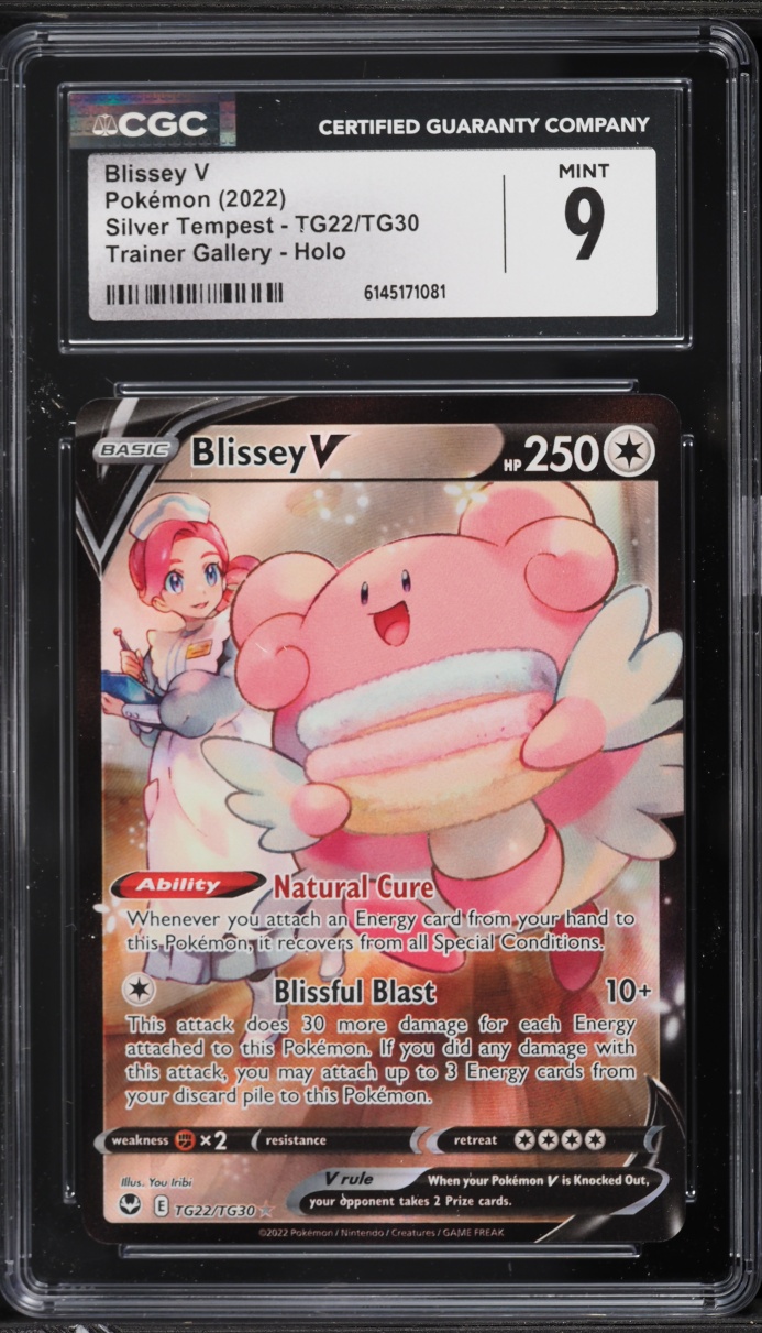 2022 Pokemon Sword & Shield Silver Tempest CHR Blissey V #TG22 CGC 9 MINT