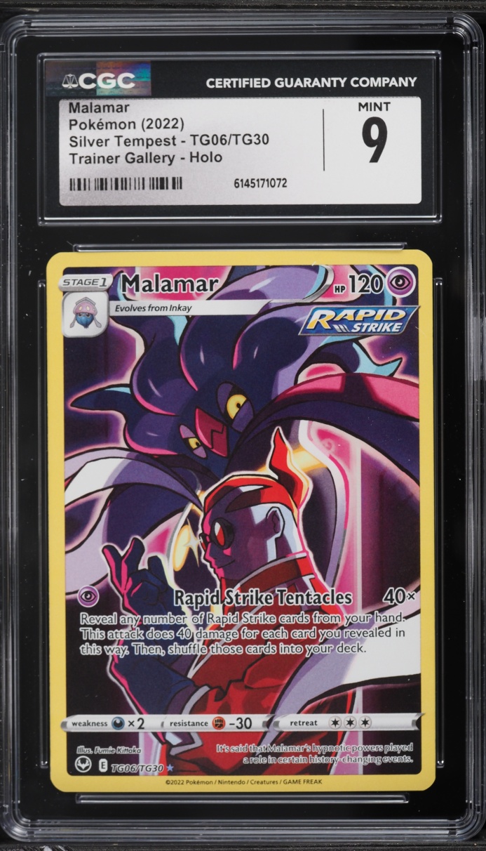 2022 Pokemon Sword & Shield Silver Tempest CHR Malamar #TG06 CGC 9 MINT