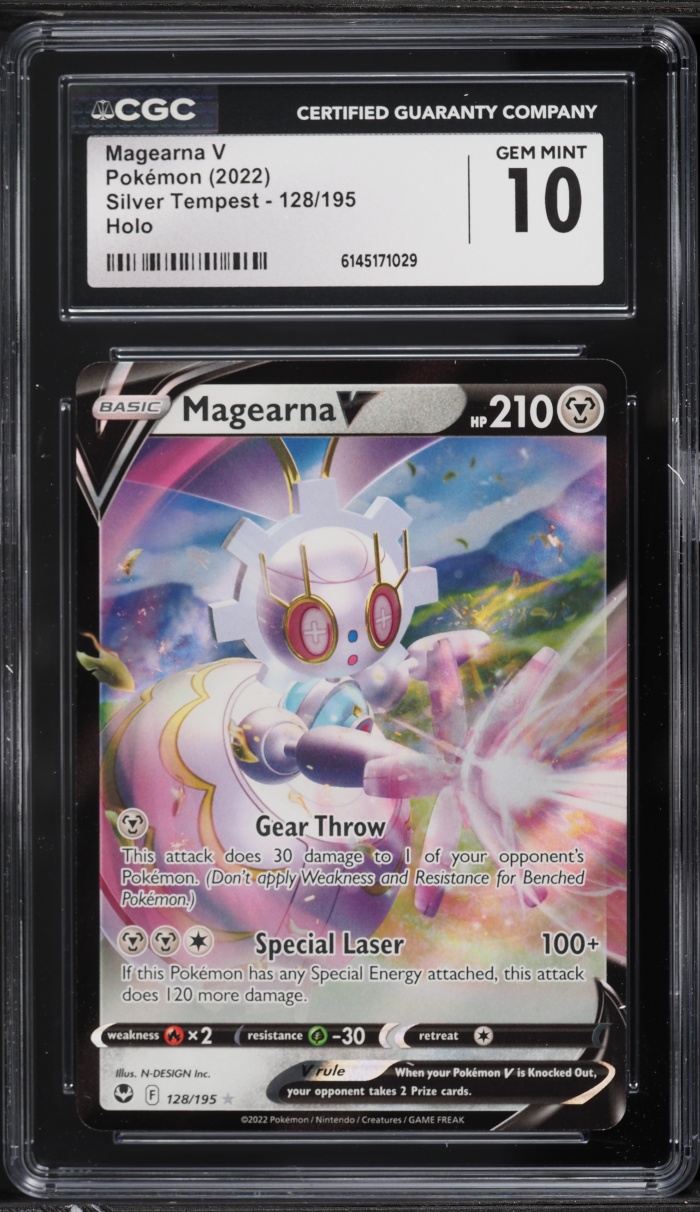 2022 Pokemon Sword & Shield Silver Tempest Magearna V #128 CGC 10 GEM MINT