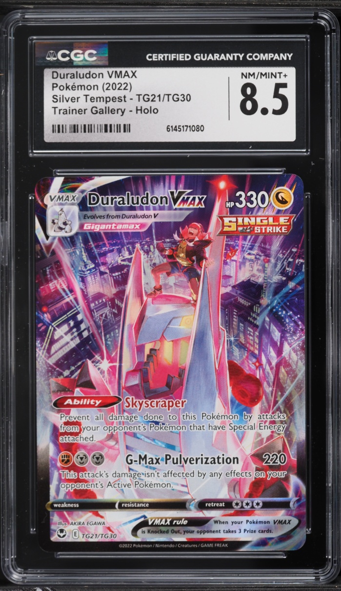 2022 Pokemon Sword & Shield Silver Tempest CHR Duraludon VMAX #TG21 CGC 8.5 NM-MT+