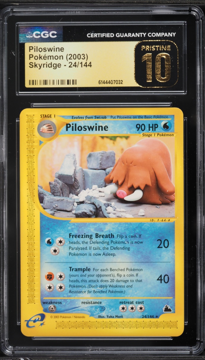 2003 Pokemon Skyridge Piloswine #24 CGC 10 PRISTINE