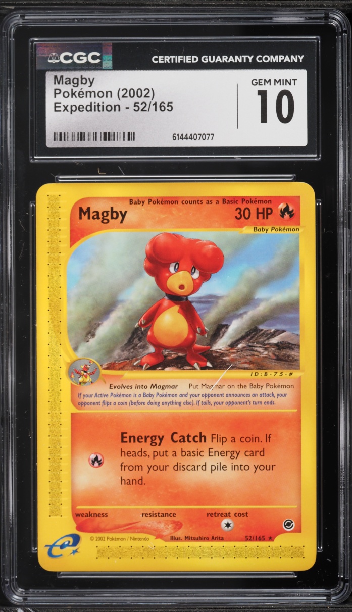 2002 Pokemon Expedition Magby #52 CGC 10 GEM MINT