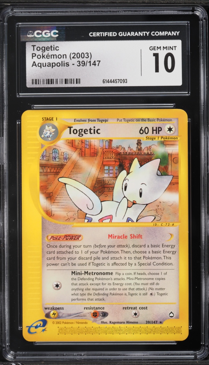 2003 Pokemon Aquapolis Togetic #39 CGC 10 GEM MINT