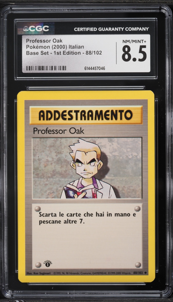2000 Pokemon Italian Base Set 1st Edition Professor Oak #88 CGC 8.5 NM-MT+