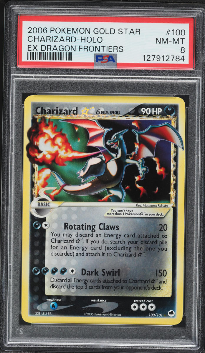 2003 Pokemon EX Dragon Frontiers Holo Charizard Gold Star #100 PSA 8 NM-MT
