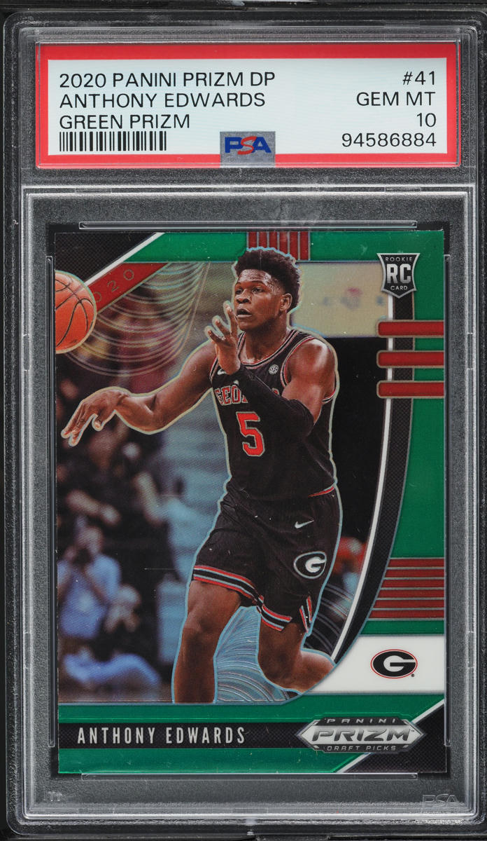 2020 Panini Prizm Draft Picks Green Anthony Edwards ROOKIE #41 PSA 10 GEM MINT