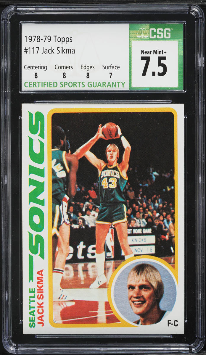 1978 Topps Basketball Jack Sikma ROOKIE #117 CSG 7.5 NRMT+