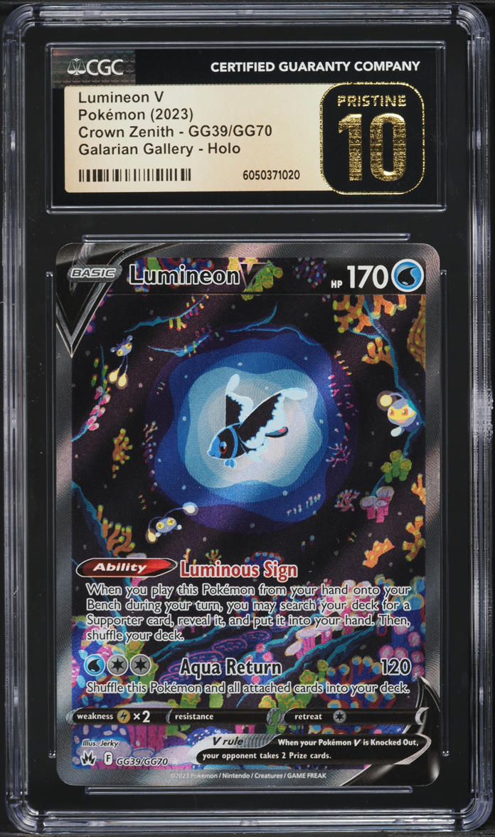 2023 Pokemon SWSH Crown Zenith Full Art Lumineon V #GG39 CGC 10 PRISTINE