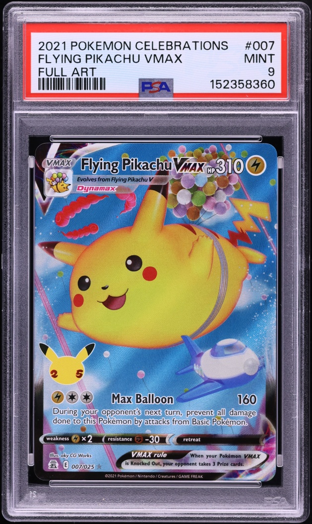 2021 Pokemon Sword & Shield Celebrations Full Art Flying Pikachu VMAX #7 PSA 9 MINT